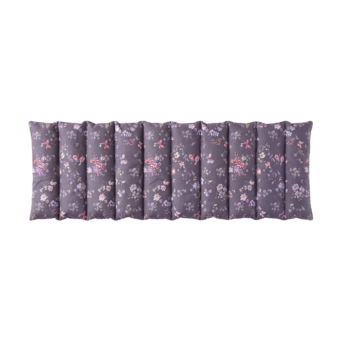 Langes Roggenkissen Lila mit Blümchen und Schmetterlingen – Produktfoto